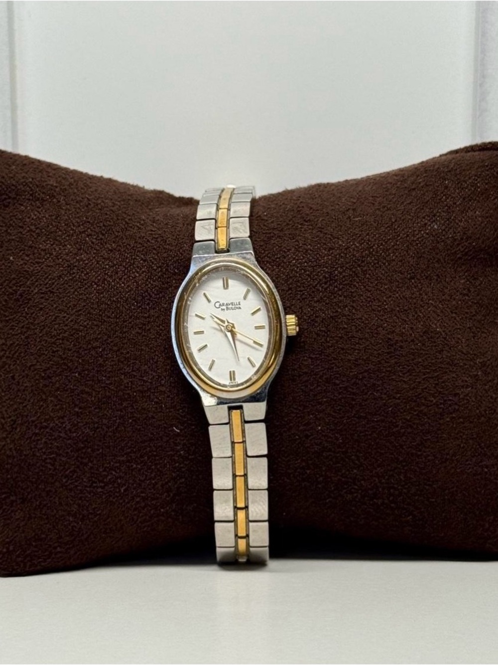 Vintage Caravelle by Bulova Women’s Watch Two Tone Oval Quartz Dress Watch Japan